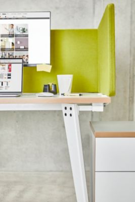 Séparateur de bureau acoustique Curve | HxLxP 400 x 800 x 28 mm | Bleu | Novigami